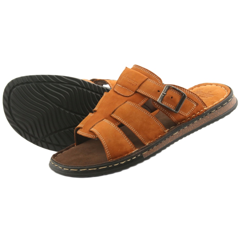 American Club Amerikkalaiset miesten flip flops kevyt podka06 ruskea 4