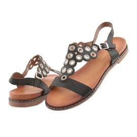 Sergio Leonen naisten sandaalit, joissa on mustat strassit 4