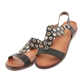 Sergio Leonen naisten sandaalit, joissa on mustat strassit 3