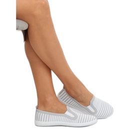 Harmaat XJ-2909 Harmaat slipon-lenkkarit valkoinen 1