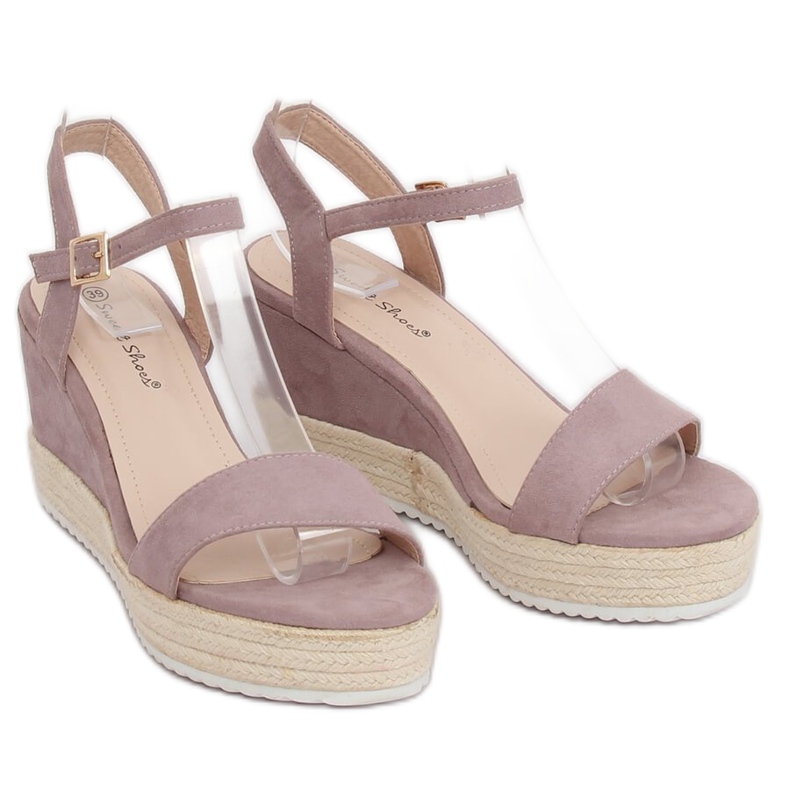 Violetit kiilamaiset sandaalit espadrilles LY9109 Violetti 1
