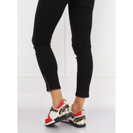 Valkoiset urheilukengät B-01 WHITE / LEOPARD valkoinen musta ruskea monivärinen 1