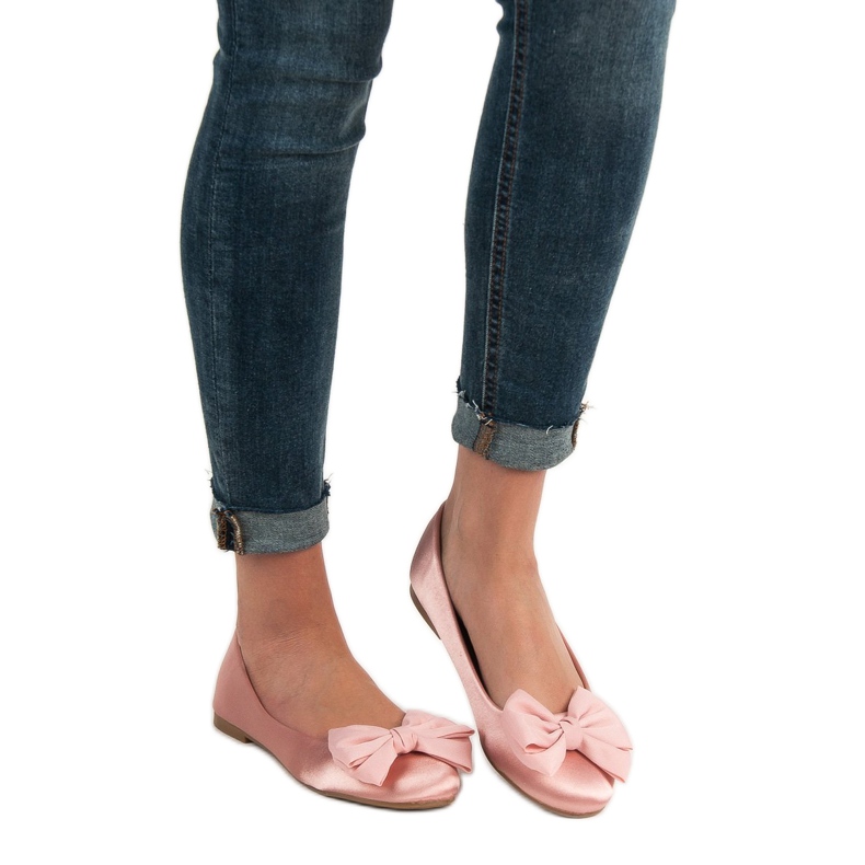 BELLAMILA Satiini ballerinat vaaleanpunainen 1