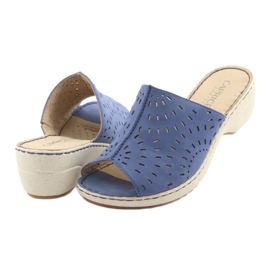 Naisten tossut kiilat Caprice 27351 farkut sininen 4