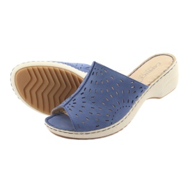 Naisten tossut kiilat Caprice 27351 farkut sininen 5