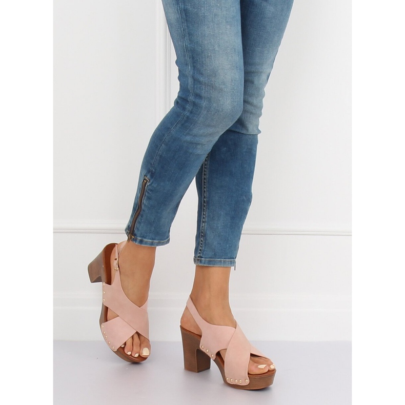 Sandaalit ala vaaleanpunaiset puukengät D-131 Pink vaaleanpunainen 2