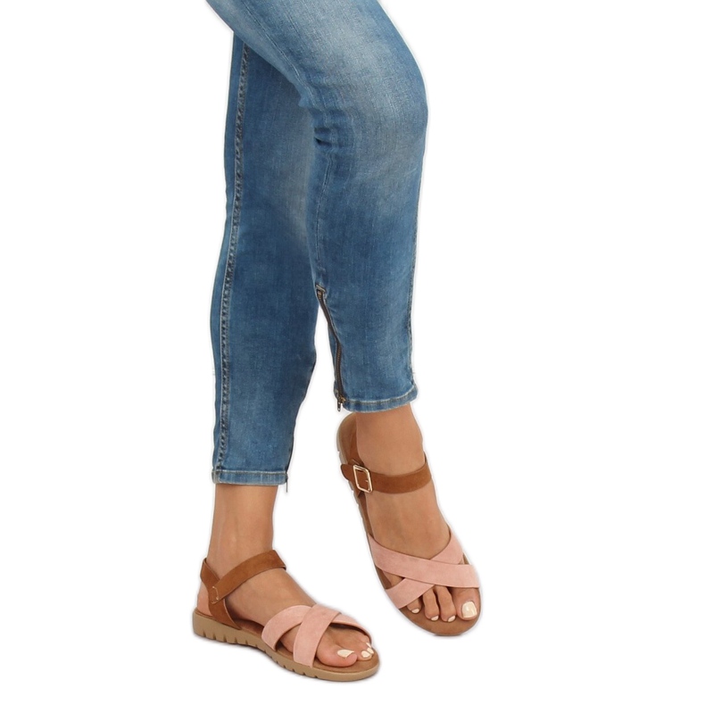 Vaaleanpunaiset naisten sandaalit 999 Pinkki vaaleanpunainen 2