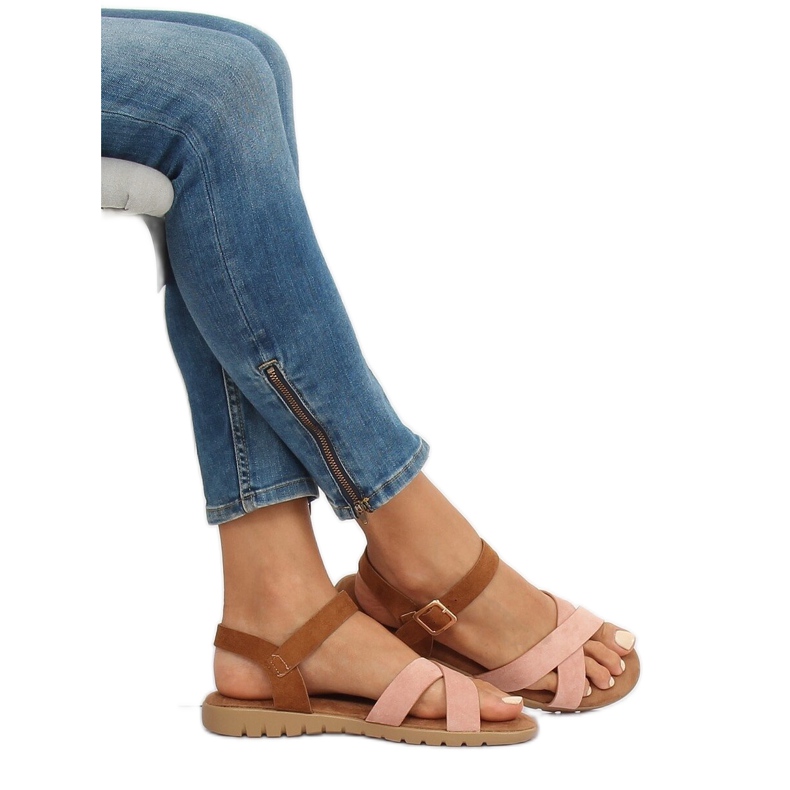 Vaaleanpunaiset naisten sandaalit 999 Pinkki vaaleanpunainen 1