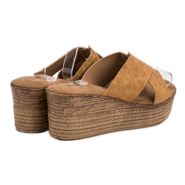 SHELOVET Camel Wedge Sandaalit ruskea 1
