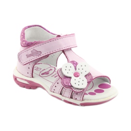 Vaaleanpunaiset kukkasandaalit Ren But 1406 vaaleanpunainen valkoinen 2