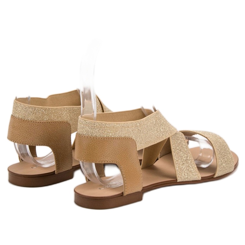 SHELOVET Tyylikkäät litteät sandaalit ruskea 1