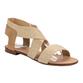 SHELOVET Tyylikkäät litteät sandaalit ruskea 2