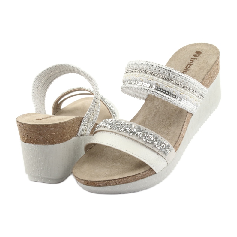 INBLU EN010 hopeakiilatossut valkoinen harmaa 4