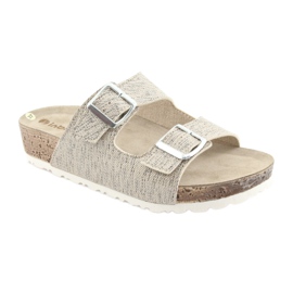 Naisten beige Inblu NM013 -tossut hopeahiukkasilla ruskea harmaa 1