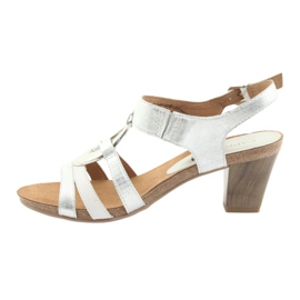 Caprice naisten sandaalit, joissa koriste 28308 hopea soikea valkoinen harmaa 2