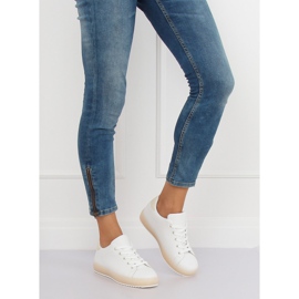 Naisten valkoiset ja beigenväriset lenkkarit 9118 Beige valkoinen ruskea 1