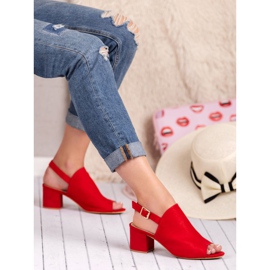 Super Mode Rakennetut sandaalit baarissa punainen 2