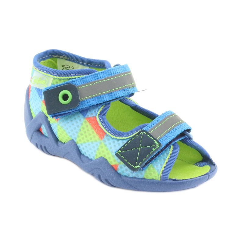 Siniset, vihreät Befado 250P059 -tossut sininen oranssi 1