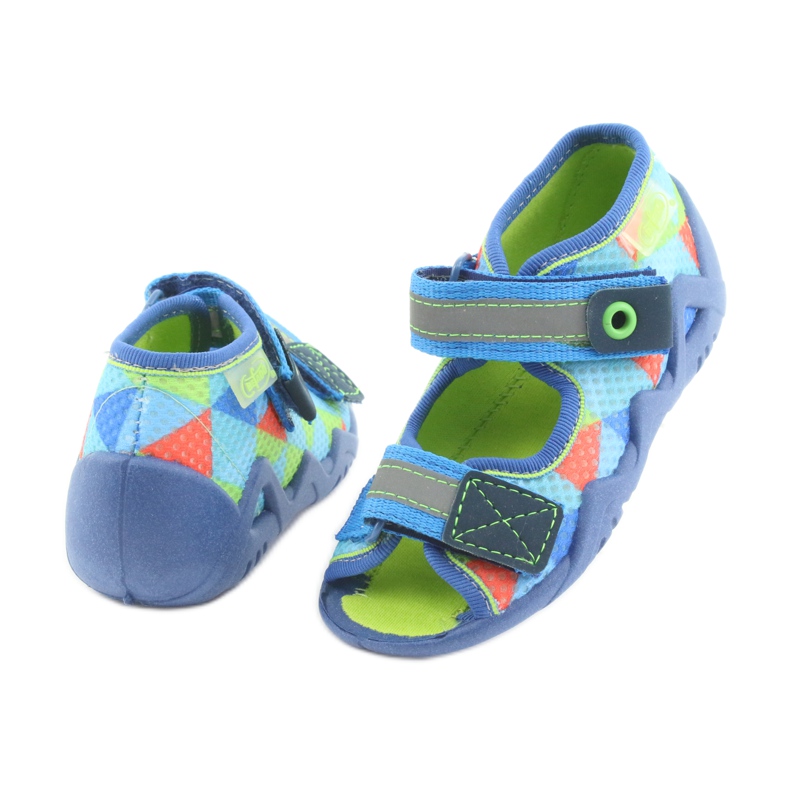 Siniset, vihreät Befado 250P059 -tossut sininen oranssi 4