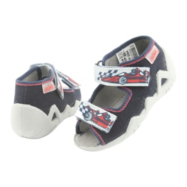 Befadon lasten tohvelit 250p084 laivastonsininen/punainen autolla harmaa 4