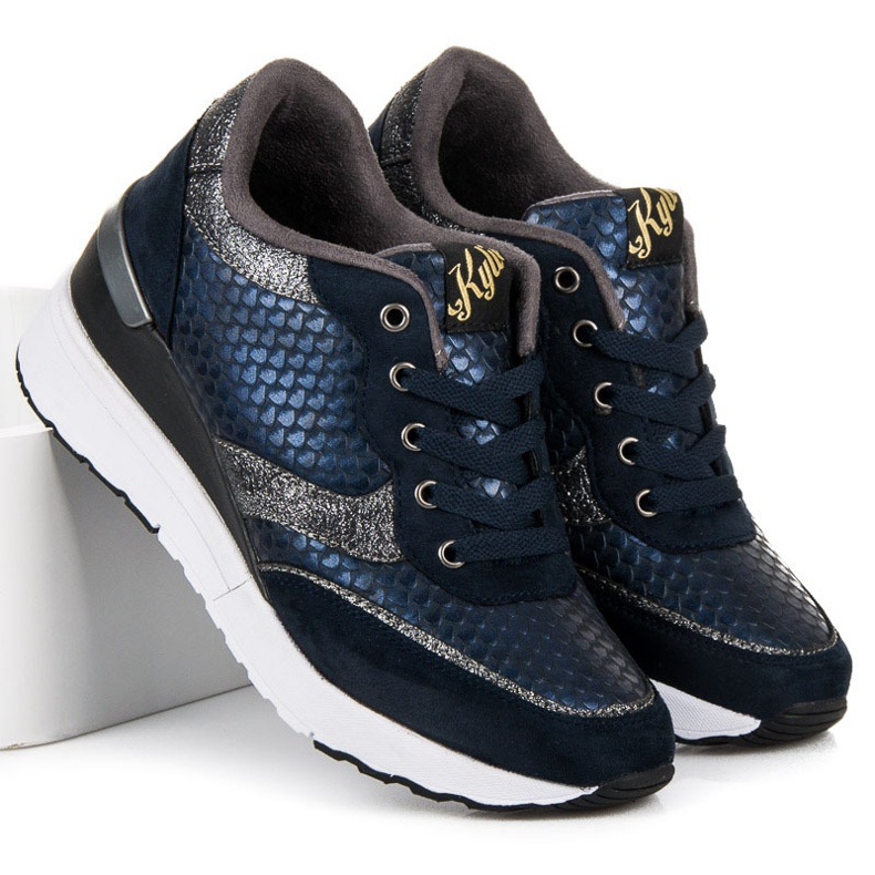 Kylie Tummansiniset kengät kuviolla sininen 1