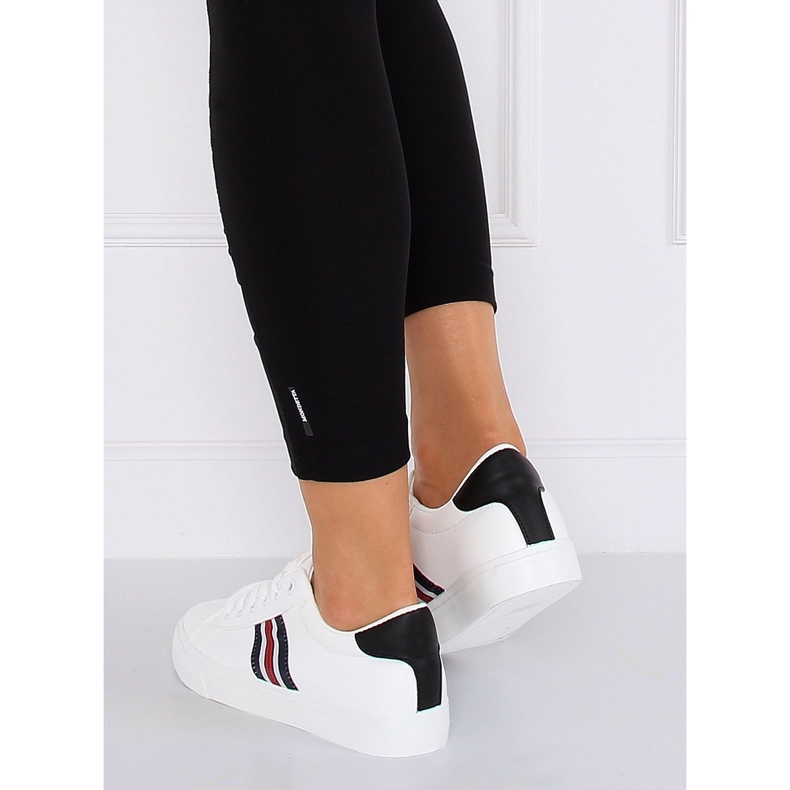 Naisten mustat ja valkoiset lenkkarit BL158P Valkoinen 1