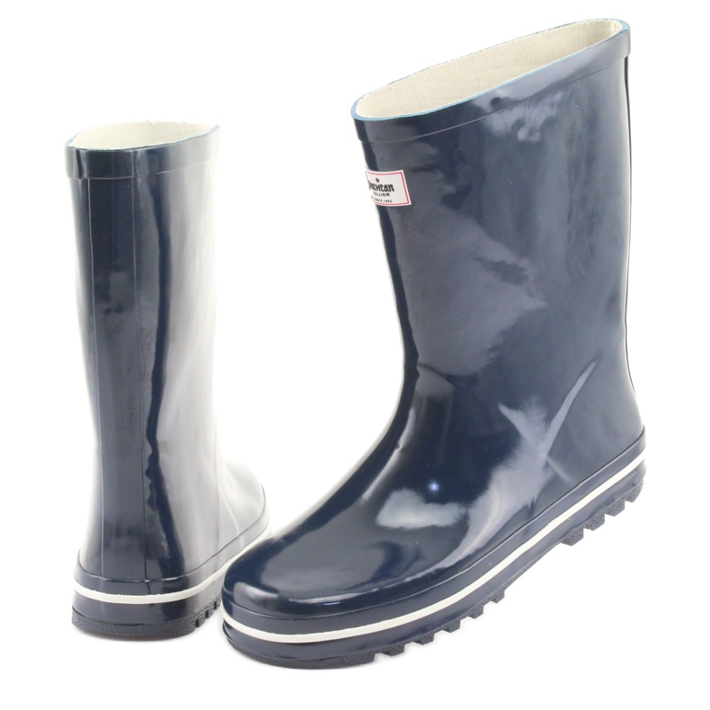 American Club tummansiniset eristämättömät kalosteet valkoinen laivastonsininen 4