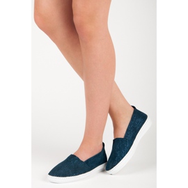 VINCEZA Nahka Slipony sininen 2