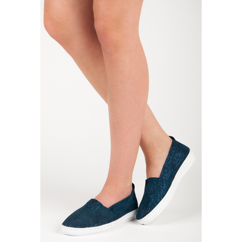 VINCEZA Nahka Slipony sininen 2