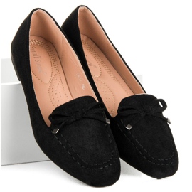 Small Swan Suede Loafers rusetilla musta 1