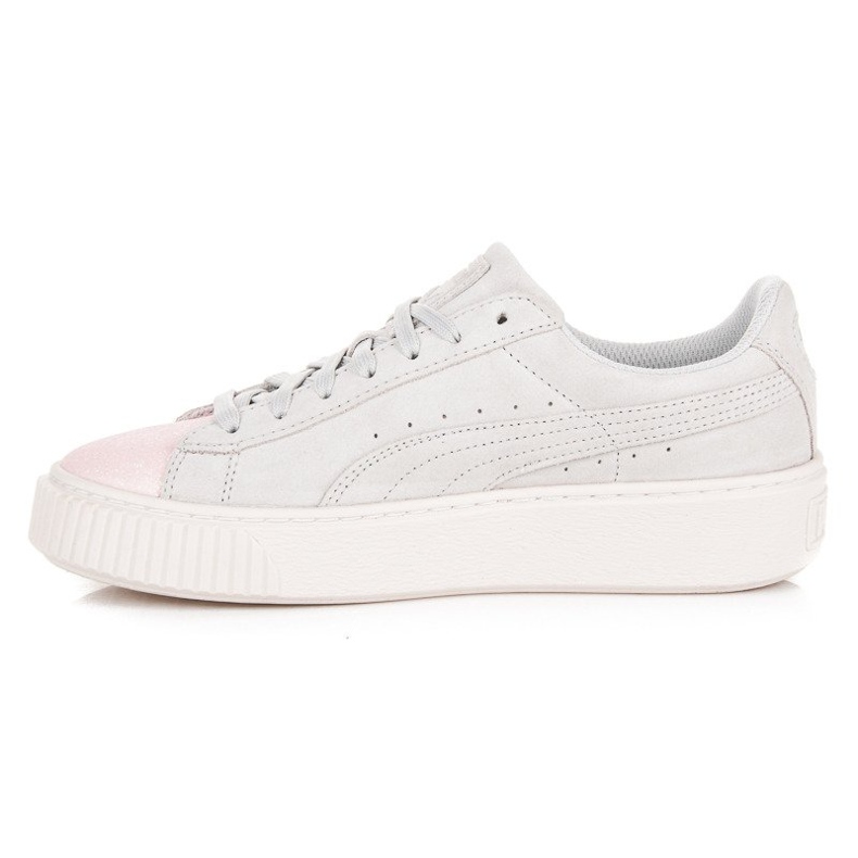 Puma Suede Platform Glam Jr harmaa vaaleanpunainen 1