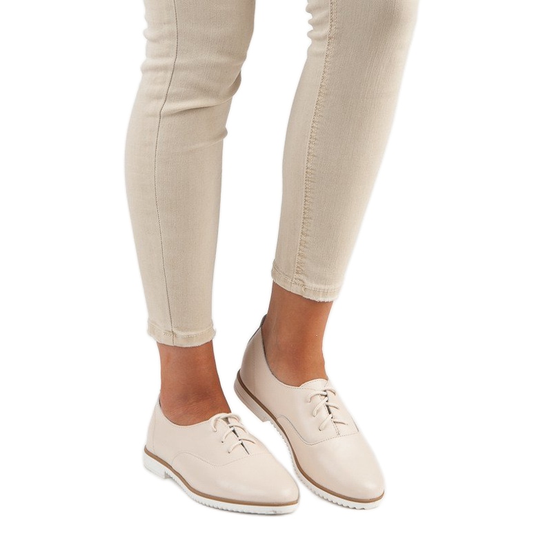 MAZARO vaaleanbeiget nahkakengät 1