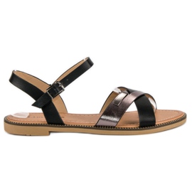 L. Lux. Shoes Tyylikkäät mustat sandaalit 1