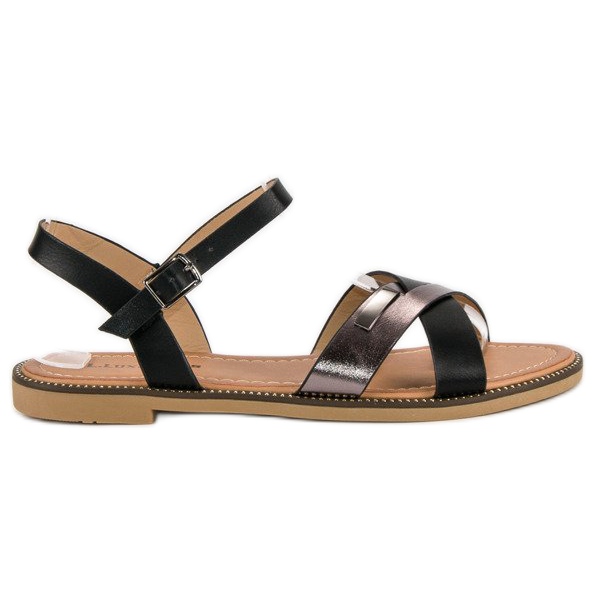 L. Lux. Shoes Tyylikkäät mustat sandaalit 1