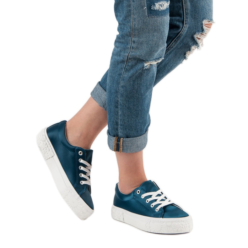 Kylie Satiini lenkkarit alustalla sininen 1