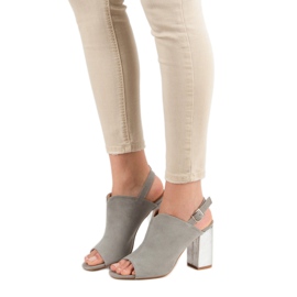 Rakennetut sandaalit VINCEZA -baarissa harmaa 2