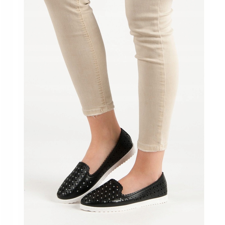 SHELOVET Openwork Slip On lenkkarit musta 2