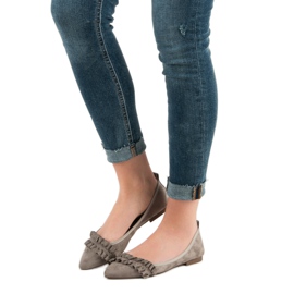 Corina Mokkanahka ballerinat kanssa Frill ruskea 1