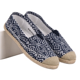Muodikkaita etnisiä espadrilleja sininen tummansininen 1