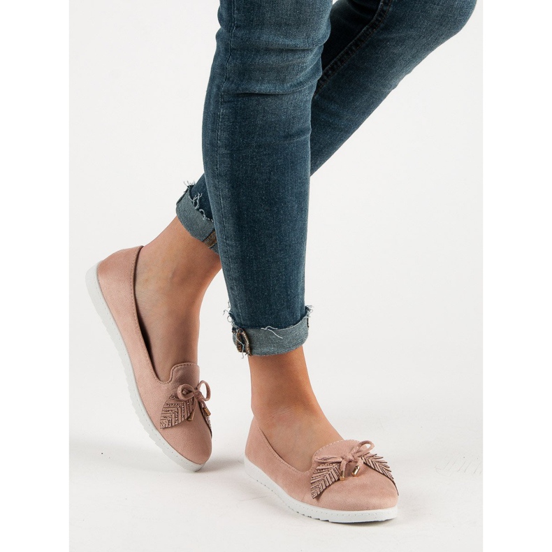 Comer Jauhe mokkanahka ballerinat vaaleanpunainen 1