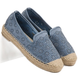 Suede Openwork Espadrilles sininen 2