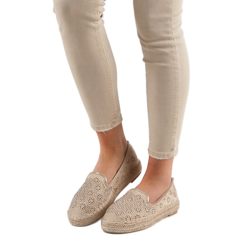 Suede Openwork Espadrilles ruskea 2 Suede Openwork Espadrilles ruskea 2