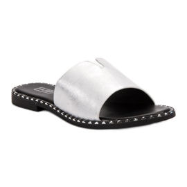 Filippo Mukavat kiiltävät tossut harmaa 1