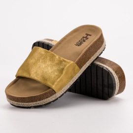 Kylie Kiiltävät sinappitossut keltainen 2