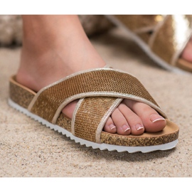 Kylie Kultaiset tossut paljeteilla kultainen 2