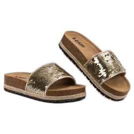 Kylie Kultaiset tossut paljeteilla kultainen 1