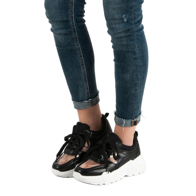 SHELOVET Läpinäkyvät lenkkarit musta 1