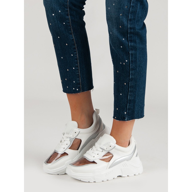 Läpinäkyvät lenkkarit valkoinen 2