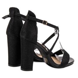 Seastar Tyylikkäät sandaalit glitterillä musta 2