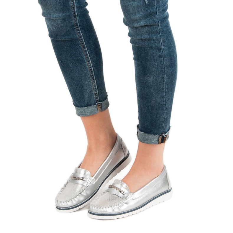 Filippo Mukavat nahkaiset Loaferit harmaa 2